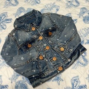 NEW Baby Gap Light Wash Star Denim Jacket Size 18-24 Months